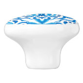 Hellblau und weiß marokkanisch keramikknauf (Seitenansicht)