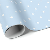 Hellblau und weiß Polka Dot Wrapping Paper Geschenkpapier (Rolleneckpunkt)