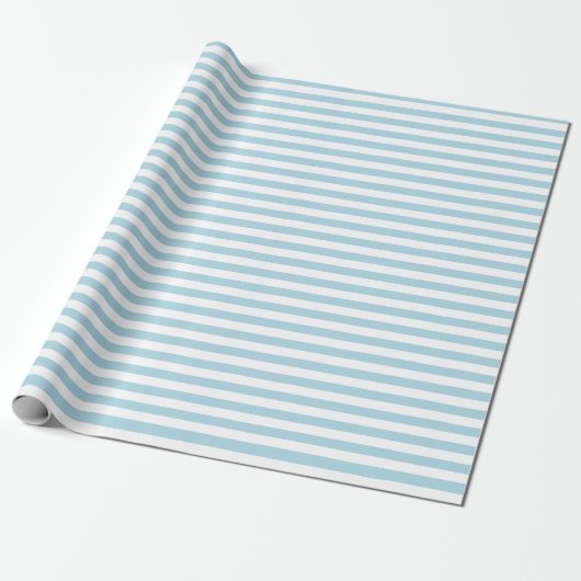 Hellblau und weiße Streifen Geschenkpapier (Ungerollt)