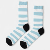 Hellblau und weiße Streifen Socken (Linkes Detail)