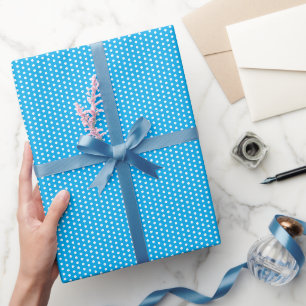 Hellblau und weiße Tupfen Geschenkpapier