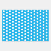 Hellblau und weiße Tupfen  Geschenkpapier Set (Vorderseite)