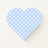 Hellblau und weißes Herz Notizblock (Rückseite)