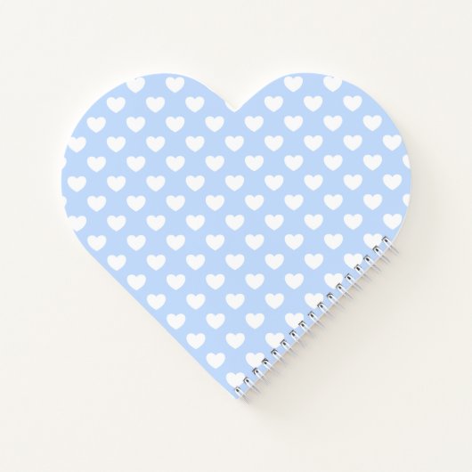 Hellblau und weißes Herz Notizblock (Rückseite)