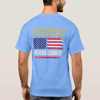 (Hellblau) US-Flagge / Musik ist laut & Schritte l T-Shirt