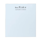 Hellblau vom Schreibtisch mit einfachem Skriptname Notizblock (Vorderseite)