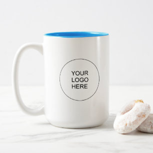 Hellblau Weiß Business-Logo Einfache Werbeartikel Zweifarbige Tasse