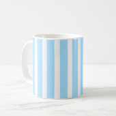Hellblau-weiß gestreift vertikal kaffeetasse (Vorderseite Links)