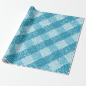 Hellblau Weiß Glitzer Muster Geschenkpapier (Ungerollt)