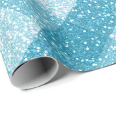 Hellblau Weiß Glitzer Muster Geschenkpapier (Rolleneckpunkt)