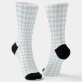 Hellblau Weiß Kariert Gestreift Socken (Gewinkelt)