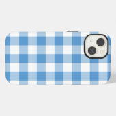 Hellblau-weiß kariert iPhone hülle (Rückseite (Horizontal))