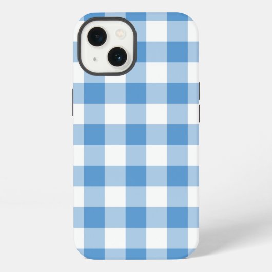 Hellblau-weiß kariert iPhone hülle (Rückseite)