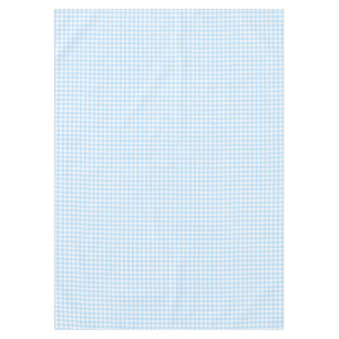 Hellblau-weiß kariertes Gingham-Baby-Shower Tischdecke