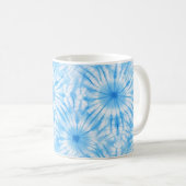 Hellblau Weiß Tie Dye Kaffeetasse (VorderseiteRechts)