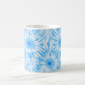 Hellblau Weiß Tie Dye Kaffeetasse (Mittel)