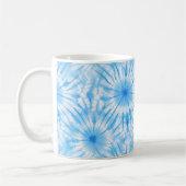 Hellblau Weiß Tie Dye Kaffeetasse (Links)