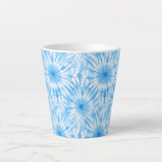 Hellblau Weiß Tie Dye Milchtasse (Vorderseite)