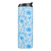 Hellblau Weiß Tie Dye Thermosbecher (Nach links gedreht)