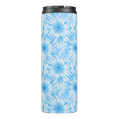 Hellblau Weiß Tie Dye Thermosbecher (Rückseite)