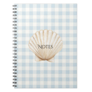 Hellblau Weiße Karierte Streifen Schale Notizblock