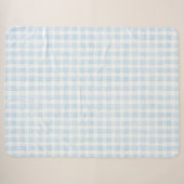 Hellblau Weiße Karierte Streifen Sherpadecke (Vorderseite (Horizontal))