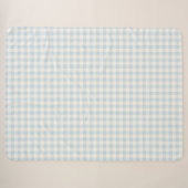 Hellblau Weiße Karierte Streifen Sherpadecke (Vorderseite (Horizontal))