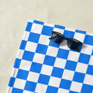 Hellblau-weiße Karos Strandtuch