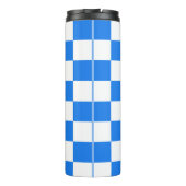 Hellblau-weiße Karos Thermosbecher (Rückseite)