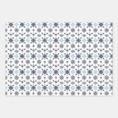 Hellblau-weiße Schneeflocke Geschenkpapier Set (Vorderseite 3)
