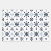 Hellblau-weiße Schneeflocke Geschenkpapier Set (Vorderseite)