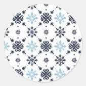 Hellblau-weiße Schneeflocke Runder Aufkleber (Vorderseite)