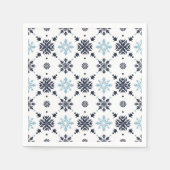 Hellblau-weiße Schneeflocke Serviette (Vorderseite)