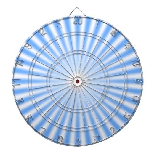Hellblau-weiße Strahlen Dartboard Dartscheibe (vorne)