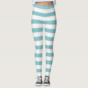 Hellblau-weiße Streifen WinterHalloween Leggings