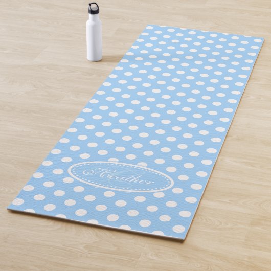 Hellblau-weißer Polka-Dot-Yogmatte Yogamatte (Beispiel)