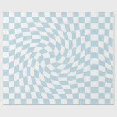 Hellblau, weißer Retro-Karo geprüft Geschenkpapier (Flach)
