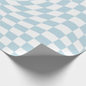 Hellblau, weißer Retro-Karo geprüft Geschenkpapier (Ecke)