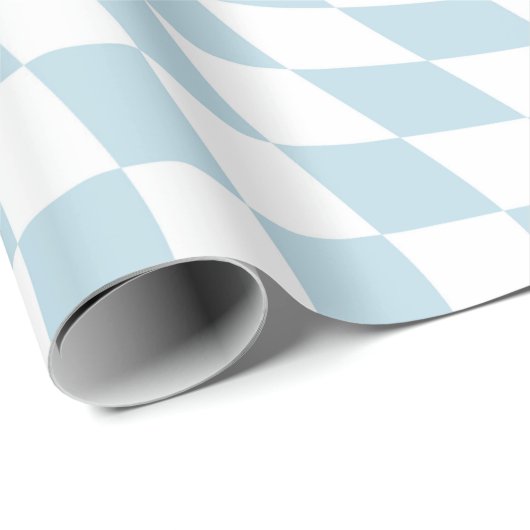 Hellblau, weißer Retro-Karo geprüft Geschenkpapier (Rolleneckpunkt)