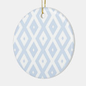 Hellblau-weißes Diamantmuster Keramik Ornament (Links)