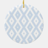 Hellblau-weißes Diamantmuster Keramik Ornament (Hinten)