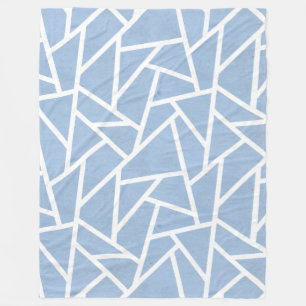 Hellblau-weißes Mosaikmuster Fleecedecke