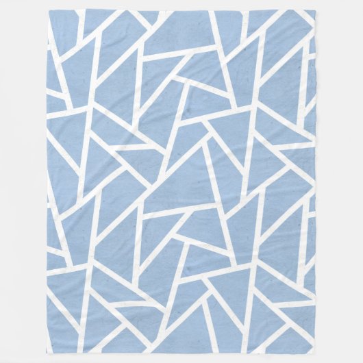 Hellblau-weißes Mosaikmuster Fleecedecke (Vorderseite)