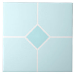 Hellblau-weißes Viereckkreuz Fliese