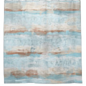 Hellblaubraune Streifen Duschvorhang (Vorderseite)