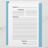 Hellblaue 2-seitige Rezeptorseiten (Vorne/Hinten)