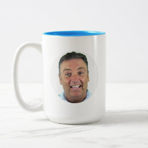 HELLBLAUE 2-Ton Foto-Tasse Rundrahmen individuell Zweifarbige Tasse