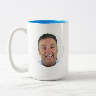 HELLBLAUE 2-Ton Foto-Tasse Rundrahmen individuell Zweifarbige Tasse