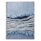 Hellblaue abgerissene Jeans-Textur. Notizblock (Vorderseite)