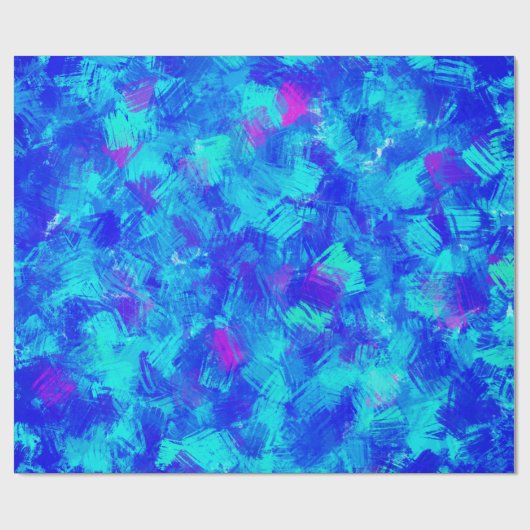 Hellblaue Abstrakte Pinselstriche Design Geschenkpapier (Flach)